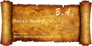 Berzi András névjegykártya