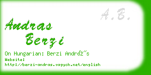 andras berzi business card